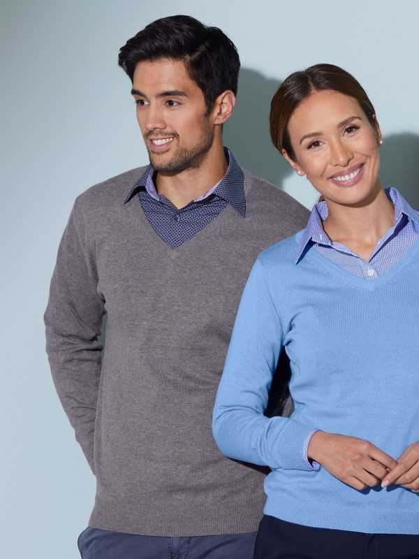 Pull col V homme