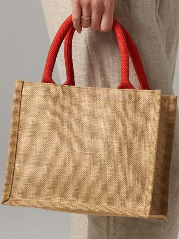 Jute mini gift bag sale